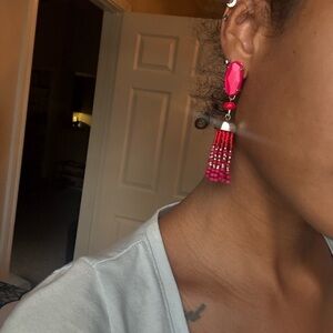 Pink / Red Beaded Tassel Drop Earrings - Kendra Scott